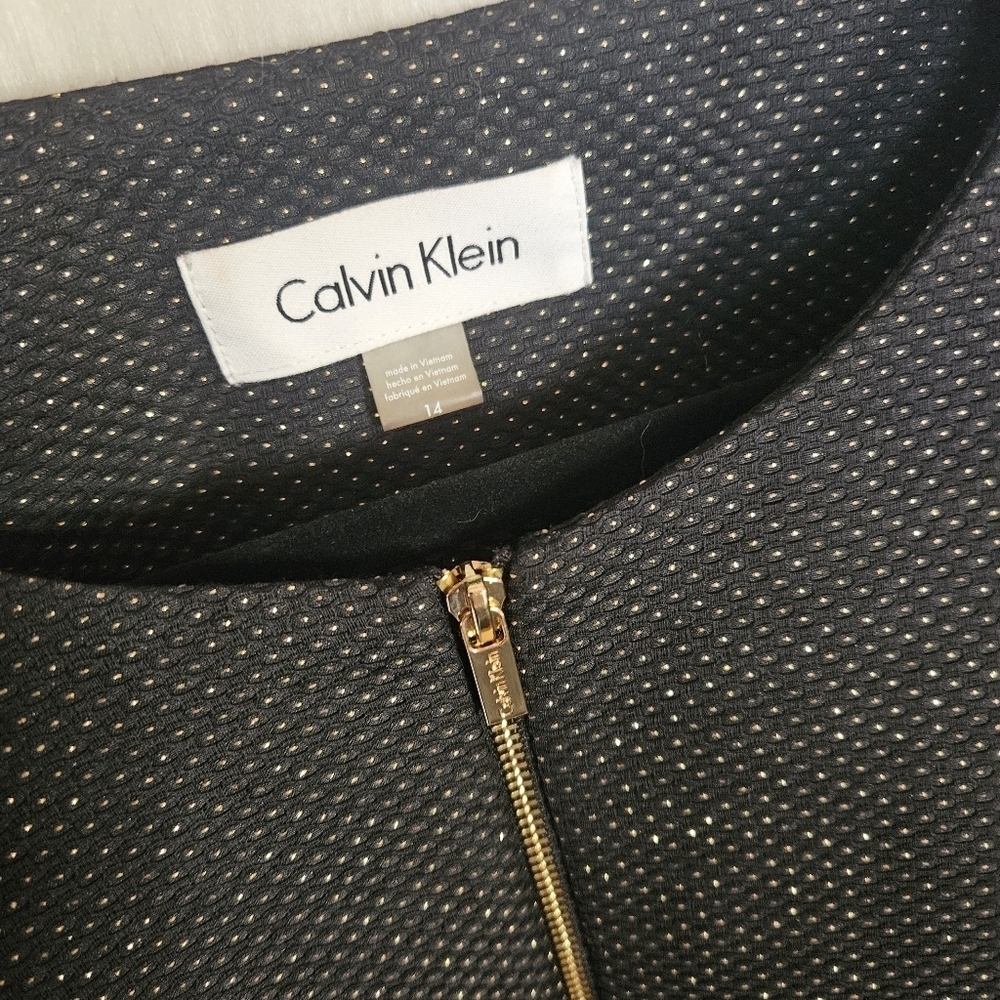 Calvin Klein Classic Black and Gold Zip Blazer - Picture 5 of 8
